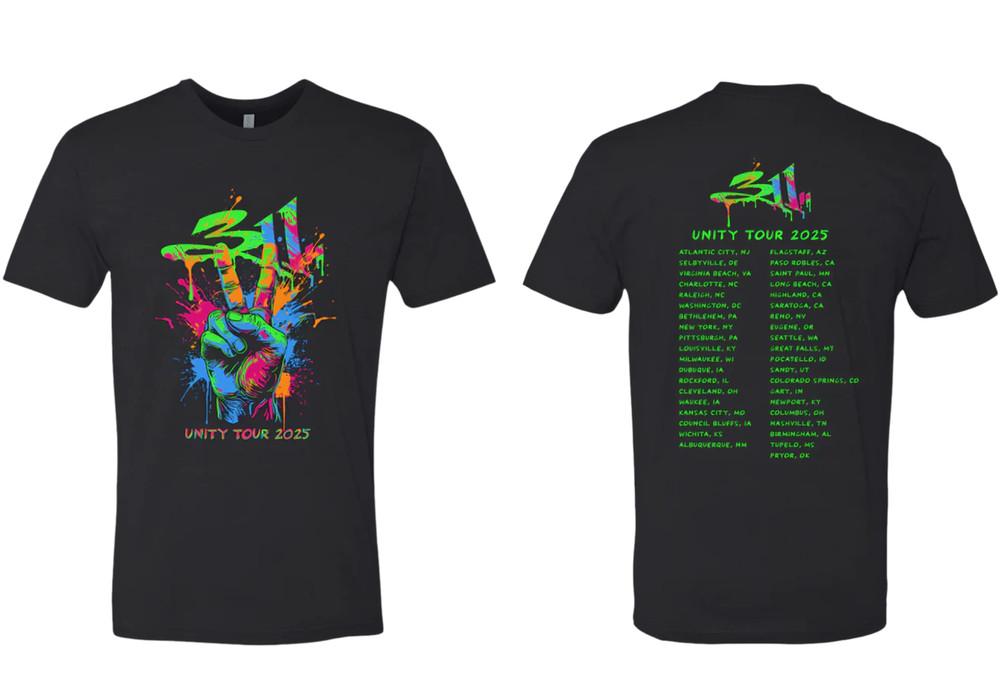 311 Band Tour 2025 Peace Splatter Tshirt Unisex Heavy Cotton All Sizes Reprint Unisex T-Shirt