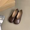 Женские кожаные лоферы без шнуровки, весенне-осенние модные балетки, женские повседневные милые туфли для медсестер с круглым носком на плоской подошве