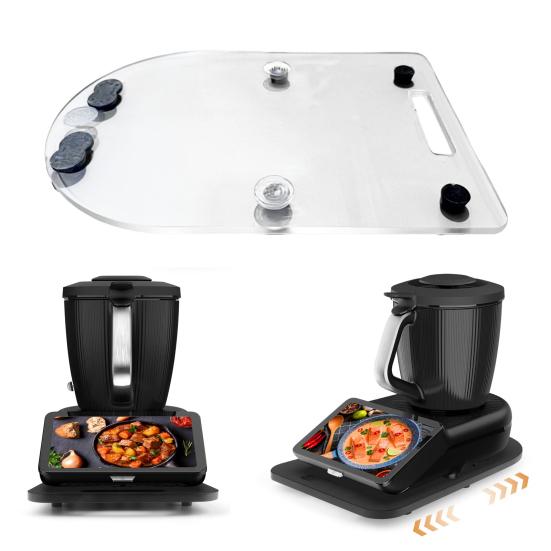 Mixer Pad for Thermomix TM7 Sliding Pad Non-Slip Mat with Rubber Rollers & Locking Clips Easy to Move Accessory