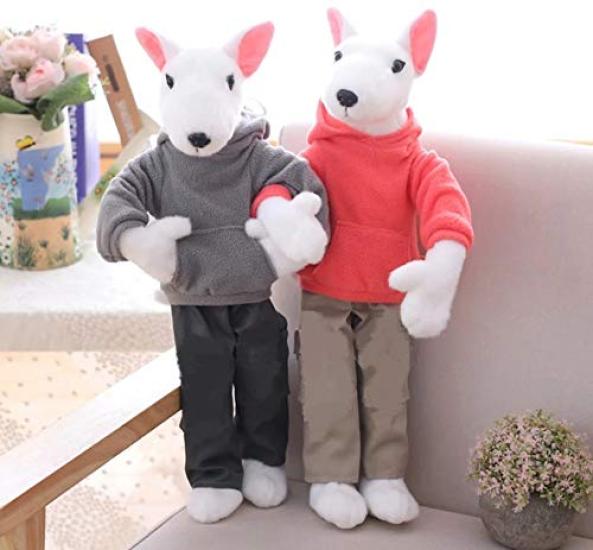 Плюшевая игрушка Бультерьер Танцующая на улице собака [Monshop] (розовый)