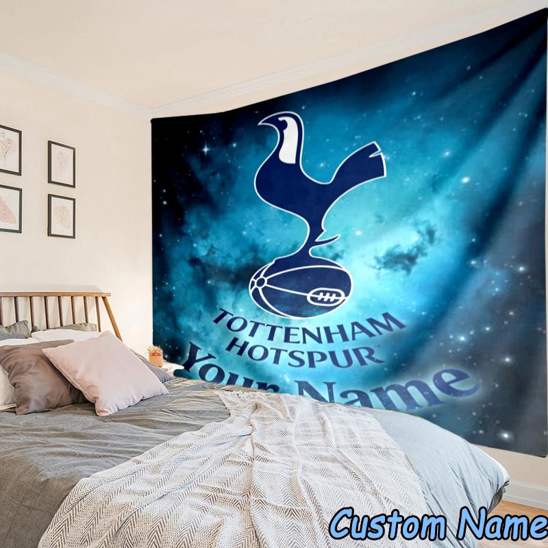 Custom Name Tottenham Stadium Tapestry Accessories for Bedroom,Livingroom, dormitory Room Wall Hanging Decor, Fan Birthday Gifts