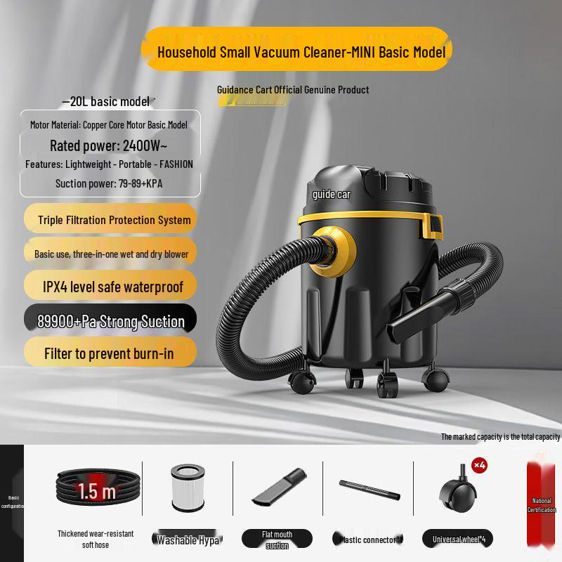 Versatile Industrial & Household Vacuum Cleaner: Powerful Suction, Wet/Dry Use for Cars & Initial Cleaning