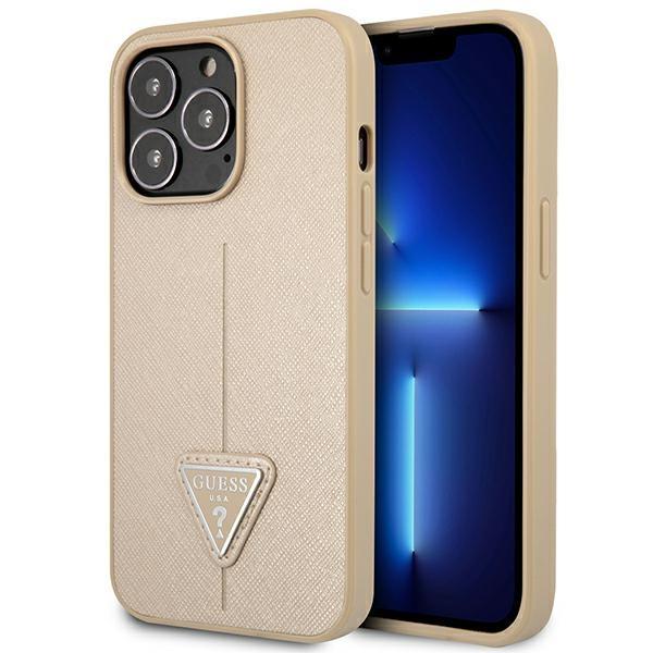 Etui do iPhone 14 Pro Guess Hardcase Saffiano Beżowy