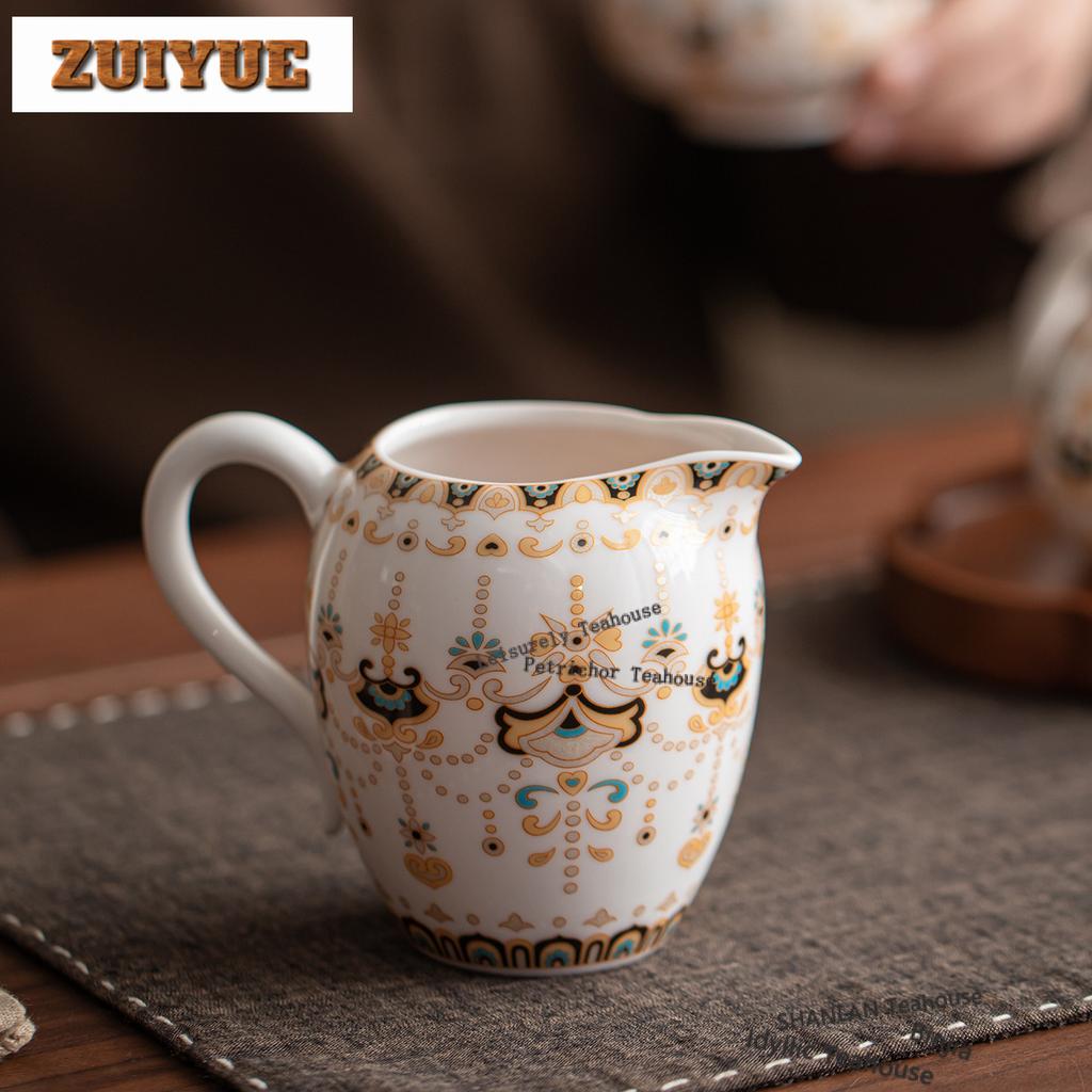 220ml Mutton Fat Jade Thangka Dunhuang Tea Pitcher Divide Tea Cha Hai Dispenser Justice Cup Fair Mug Tea Items Accessories