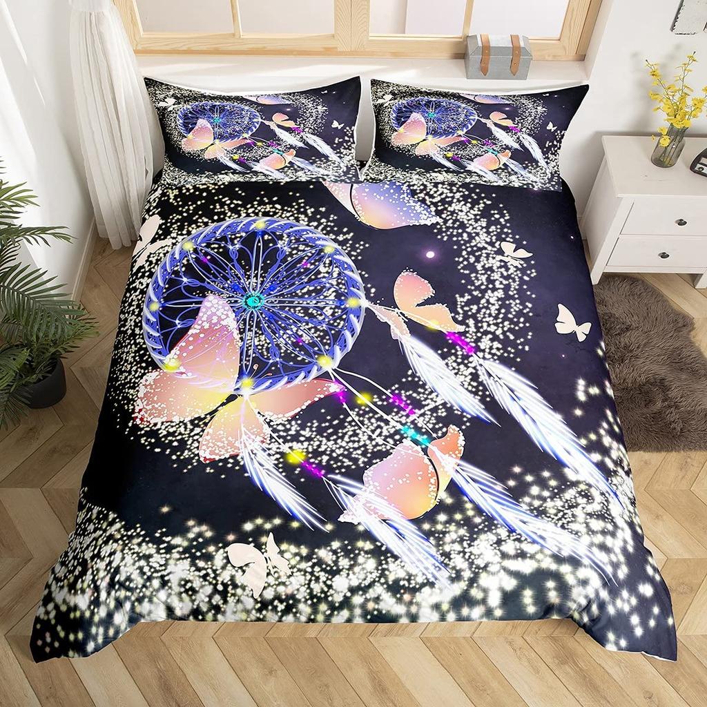 Комплект пододеяльника с бабочками Размер Твин Кинг Романтический розовый цветочный комплект постельного белья Микрофибра Галактика Пододеяльник Для комнаты девушки женщины