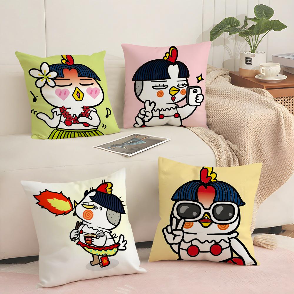 Kwaii Anime BBuldak RRameSn Cushion Cover Pillowcase Ultra Soft Skin Friendly Fabric Cloud Like Comfort  Concealed Zipper