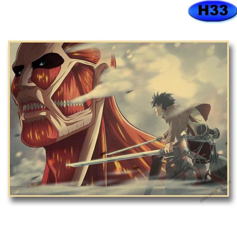 Attack On Titan Season 4 Poster Retro Kraft Paper Posters Prints Anime Decor Home Living Room Bar Art Painting Wall Stickers