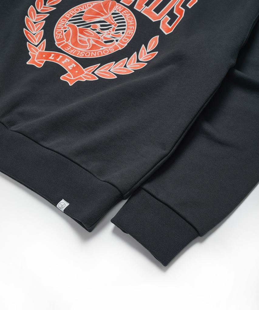 SOUNDSLIFE Flocking Printing Sweatshirts Charcoal