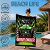 Mon-ster Truck Adventure Beach Towel, Super Soft Microfiber, Perfect Gift for Her/Him, Birthday, for Pool, Beach, Travel, Decor Beach Party