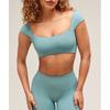 Gymshark Мягкий лифчик-бюстгальтер Sculpt Cap Sleeve Bralette Rest Blue B3b3a Udbb