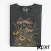 Classic Coneflower Graphic Shirt, Wildflower Botanical Tee, Prairie Garden Vintage Style Top, Comfort Colors® Nature Gift Tee