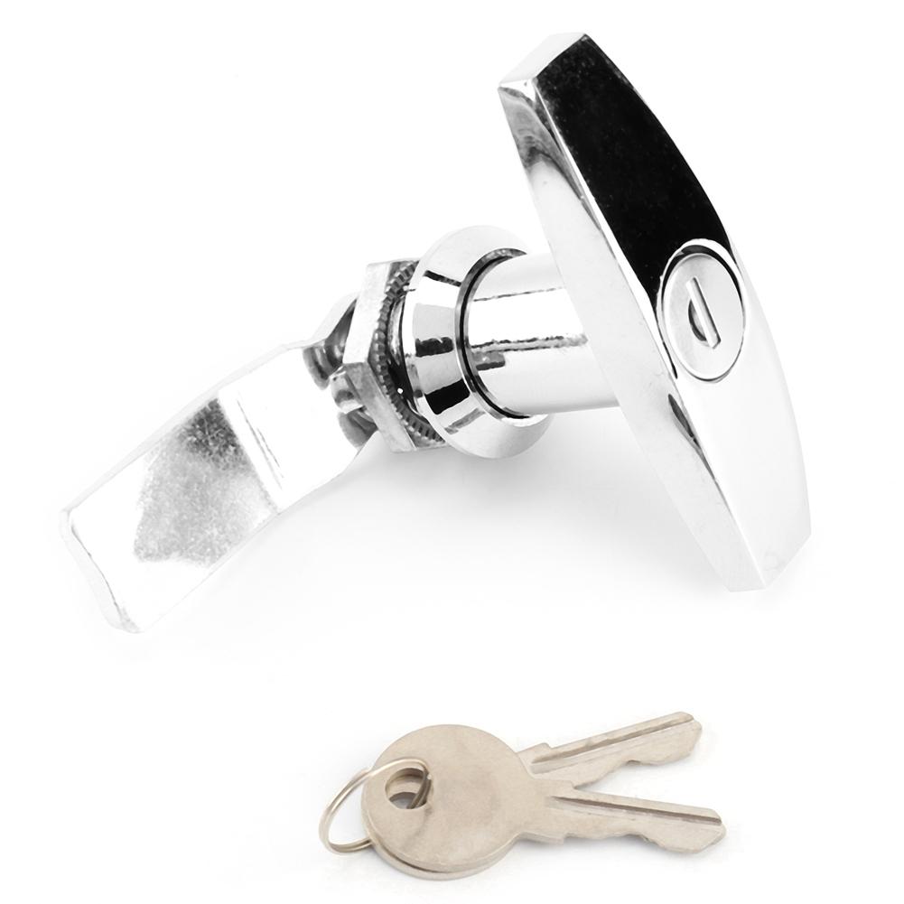 Заднее крепление с Т-образной ручкой, ящик для инструментов, замок гаражной двери с ключами для навеса прицепа-фургона(Серебряный