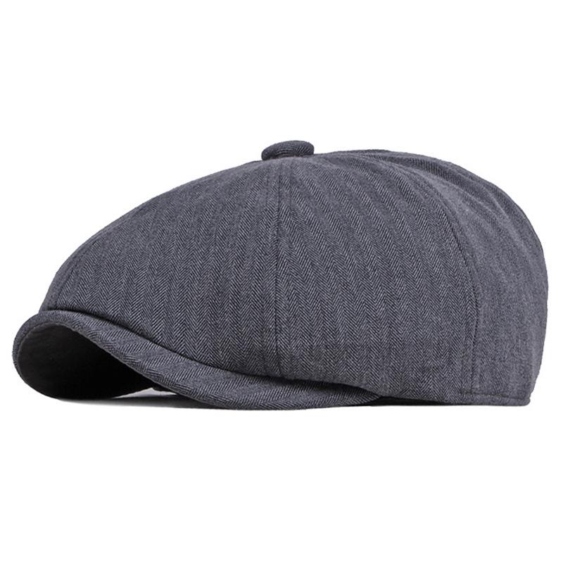 Унисекс винтажная хлопковая кепка-уточка: Весна, осень и зима Ретро однотонный берет