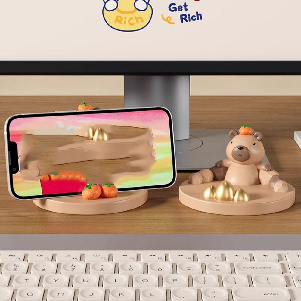 Resin Capybara Phone Stand Anti-slip Capybara Desk Lazy Bracket  Smart Phone Display