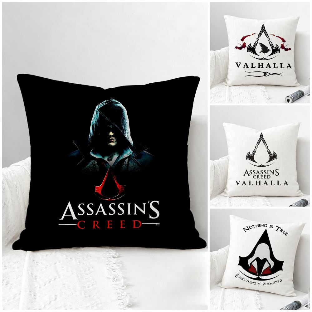 Игровой чехол для подушки Assassins Creed Valhalla Натуральный льняной комплект наволочек Все в одном Декор для дивана спальни стула