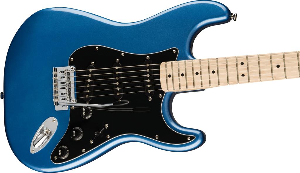 Squier by Fender Electric Guitar Affinity Maple Black Lake Placid Blue with Soft Case Series™ Stratocaster®, Fingerboard, Pickguard,