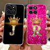 Модный Чехол-Корона с Буквой для Honor X7c Для HonorX7c X 7C 4G Мягкий Силиконовый TPU Чехлы