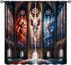 Flower Stained Glass Curtains,Beautiful Nature Scenery Roses Petals Art Symmetry Vintage Decor Rod Pocket Window Treatments for