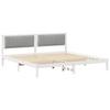Bed Frame Light Grey 200 x 200 cm Solid Pine Wood