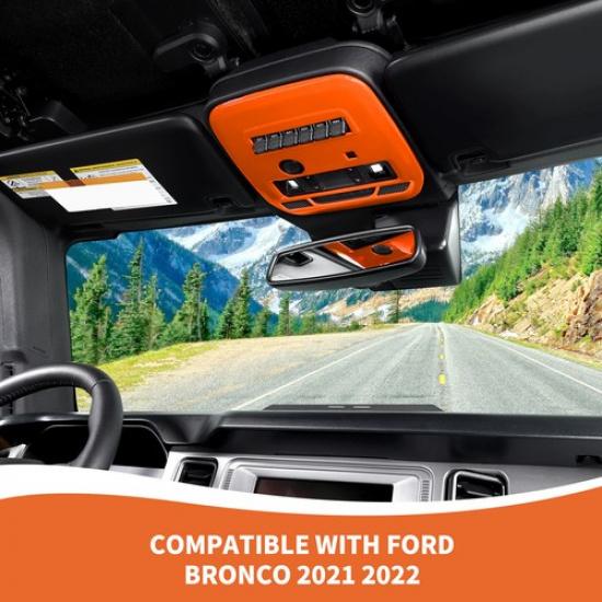Interior Front Reading Light Panel Trim Cover Frame For Ford Bronco + Orange