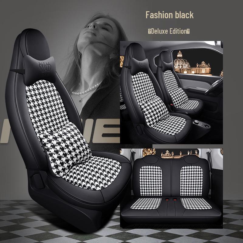 ST Чехол на сиденье «Гусиная лапка» для Wuling Hongguang MiniEV - Полный обхват, Всесезонная подушка