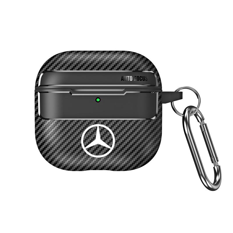 Earphone Case For Airpods Bluetooth Headset Protection Shell With Carabiner For Mercedes Benz GLC GLB GLE GLS W212 W205 Stickers w1
