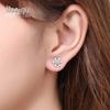 Серьги-гвоздики из серебра S925 с цирконами в виде снежинок - Корейский стиль, Рождественский подарок для девочек