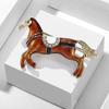 1Pc Cloth Decoration Exquisite Vintage Gift Horse Brooch Vintage Diamond Inlaid Zinc Alloy
