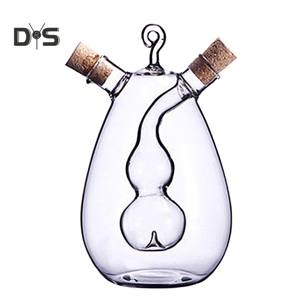 Стеклянные бутылки для приправ с защитой от утечек масла, двойные пробки для носика для приготовления пищи