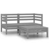 Day and Night - Day and Night Garden Furniture Set 3 Pieces Solid Gray Pine Wood