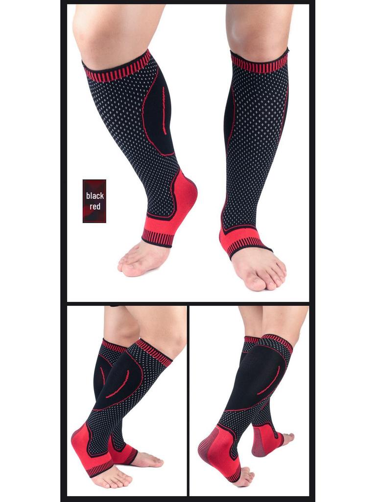 HT020 Breathable Compression Calf Sleeves: Extra Long Support for Basketball, Football, and Hiking