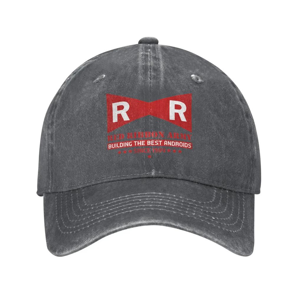 Red Ribbon Army Washed Baseball Cap Vintage Sun Trucker Hat Summer Unisex-Teens Outdoor Sports Baseball Caps