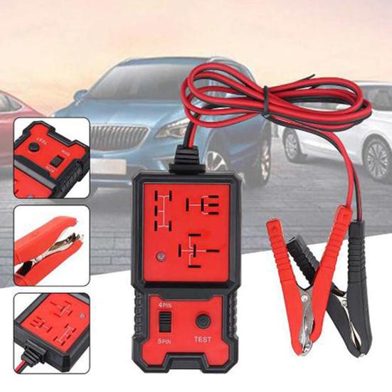 12V-24V Car Relay Tester 4-Pin & 5-Pin Automotive Relay Tester with LED Indicator Quick Diagnostic Tool for Vehicle Electrical System Testing