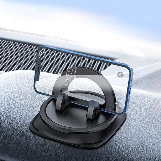 Держатель для телефона на приборную панель, вращающийся на 360 градусов, подставка для мобильного телефона, автомобильный держатель для навигации hands-free с силиконовой основой на клипсе
