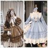 Lolita Long Sleeve Dress Teddy Bear One Piece Bear Knee Length [Lady Lazy] (Brown, L)