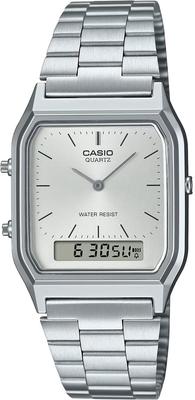 Кварцевые часы Vintage Series Unisex Dual Time Silver Overseas Model [Casio] ANA-DIGI AQ-230A-7AMQY [Товар]