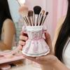 Bow Dress Pencil Cup, Ceramic Desk Organizer, Cute Makeup Brush Holder for Girls Room, Office Gift for Women