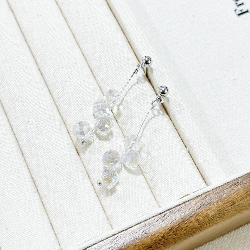 Корейские легкие роскошные простые прозрачные серьги-капли, элегантная серия сережек Niche Temperament, летние серьги-гвоздики высокого класса