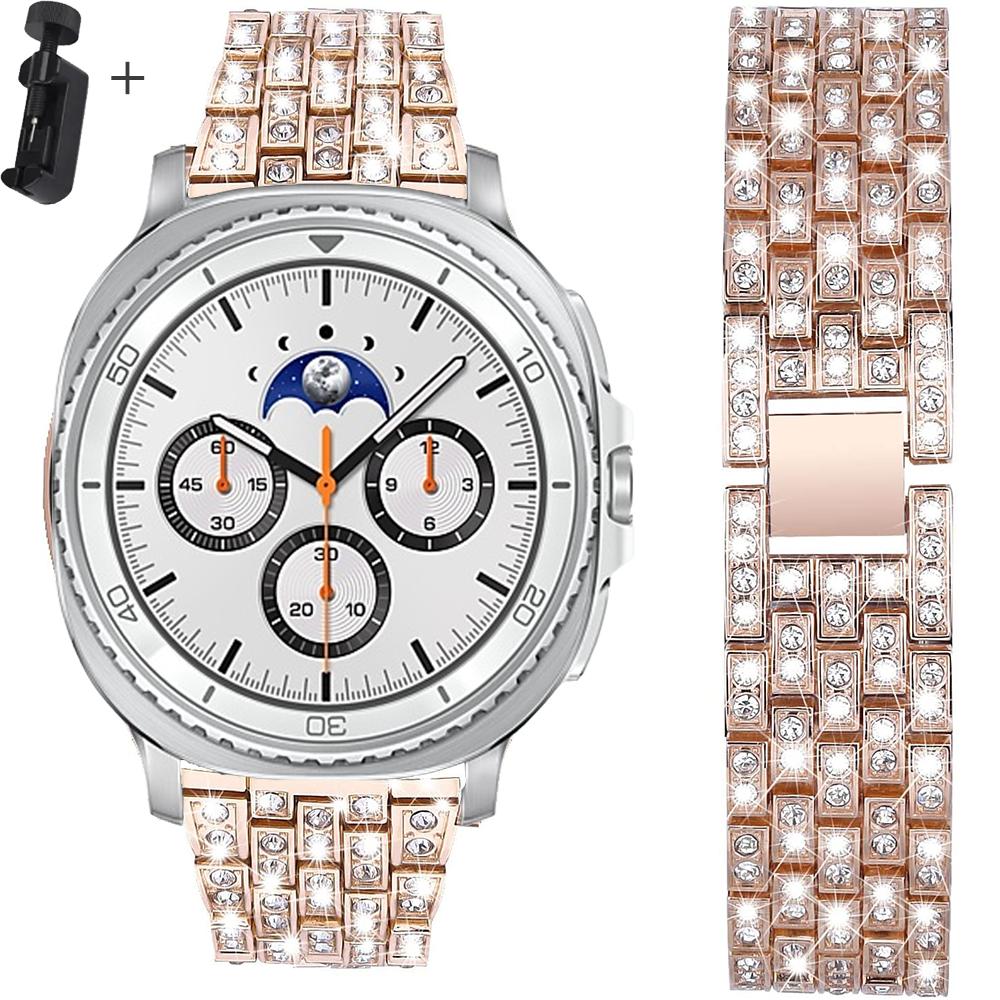 Алмазный ремешок для Samsung Galaxy Watch 8 40 мм 44 мм Прочный браслет из нержавеющей стали ремешок galaxy watch 8 classic 46 мм ремень