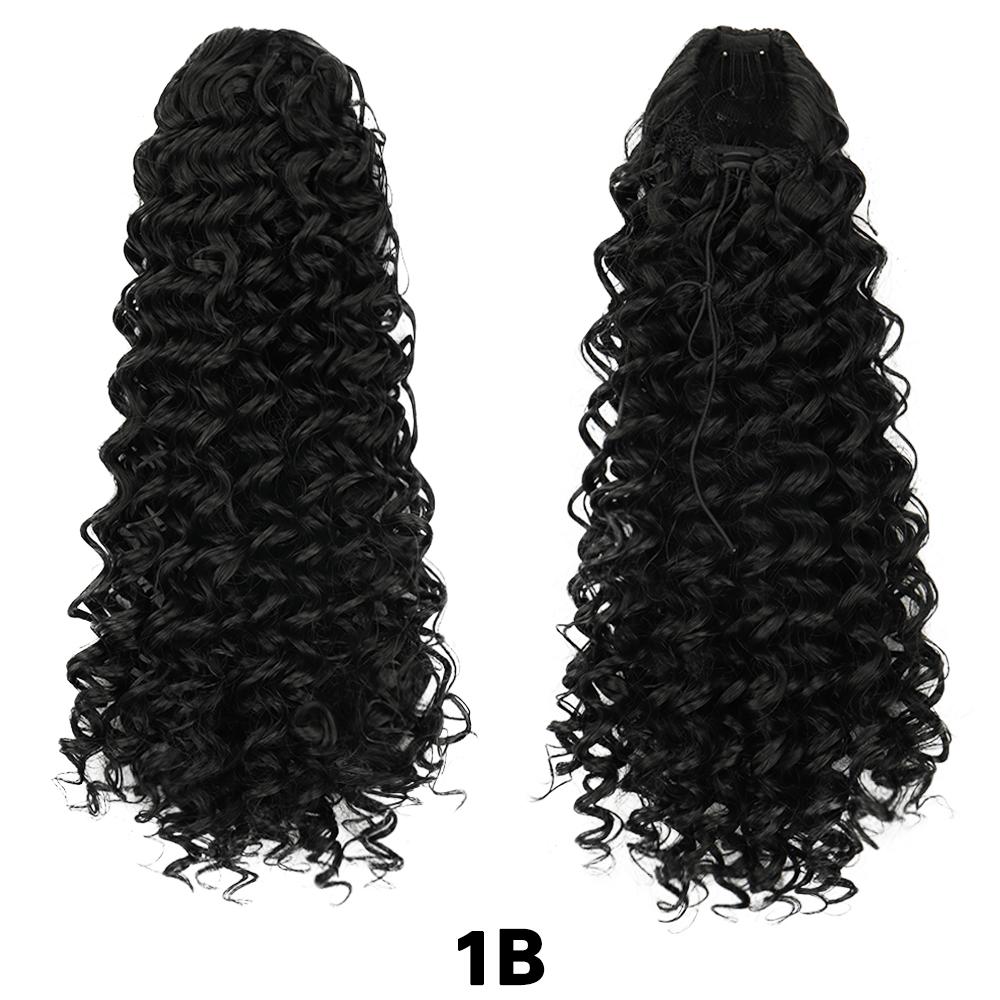 Синтетический парик с завязками на завязках, высокотемпературное волокно, длинные вьющиеся волосы, легко носить, хвост для женщин