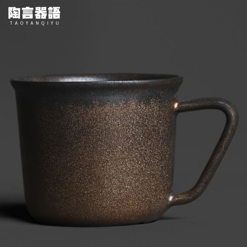280ml Kiln Fambe Black Gilt Coffee Mug Beer Cup Afternoon Tea Mug Wine Beer Bottle Office Water Cup Drinkware Decoration Gifts