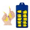 Manicure Nail Tips False 100 Pcs Matte Solid Colour Long Stiletto Simple Full Cover Nails Art