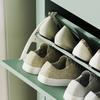 Shoe Cabinet for 14 Pairs, 2 Drop-Down Drawers, Removable Adjustable Shelves, Green
