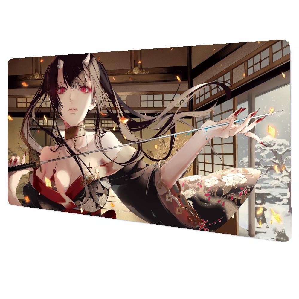 Mouse Pad Gamer Kawaii Desk Mat Japanese Girl Mousepad Gaming Office Pc Accessories Keyboard Desk Mat Large Nonslip Xaxc