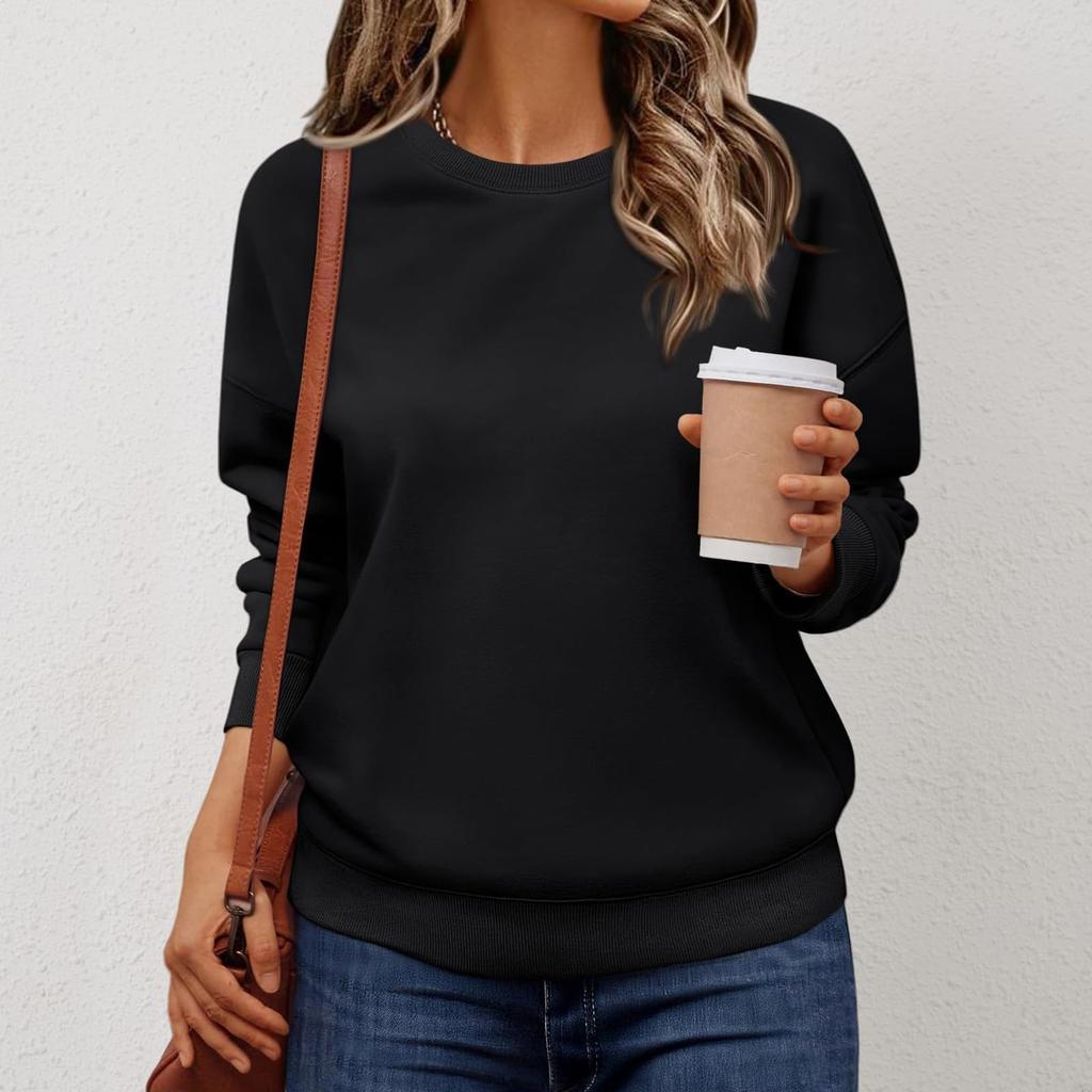 Женская модная толстовка с длинными рукавами однотонной расцветки