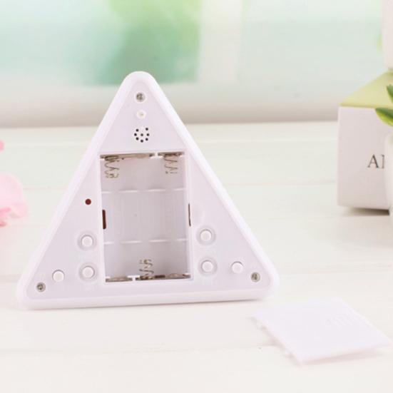 7 Colors Changing LED Light Triangular Thermometer Calendar Digital Alarm Clock