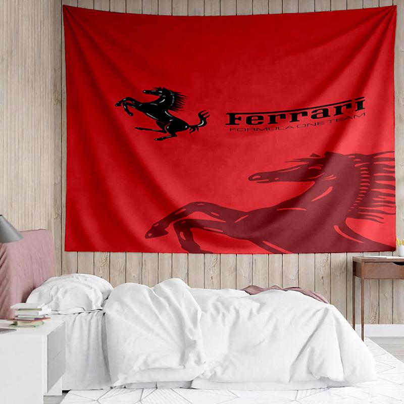 Гобелен с логотипом F-F-Ferrari для спальни, эстетичные гобелены для класса, настенное панно для гостиной, общежития, офиса, идеальный креативный подарок