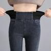 High-Waist Fleece Elastic Jeans for Women - Slimming Large Size Autumn/Winter Pencil Pants