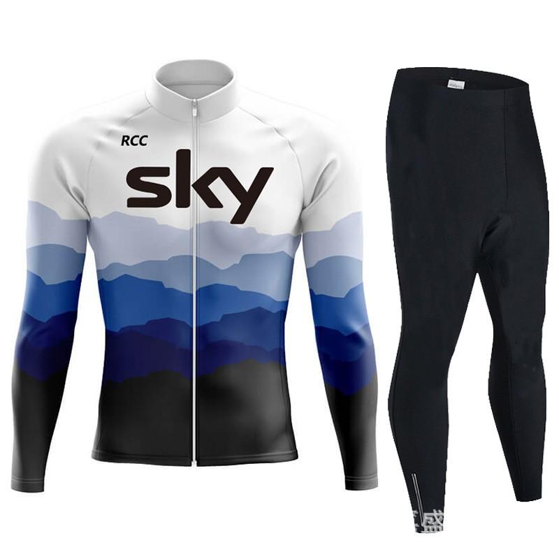 Men Women Cycling Jersey Set Long Sleeve Breathable Quick Dry Bike Shirt Mountain Road