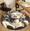 Marilyn Monroe Pattern Round Rug, Indoor/Outdoor Mat, for Picnic, Gameroom, Bedroom, Office, Living Room, Home Decor Carpet, Birthday Gift